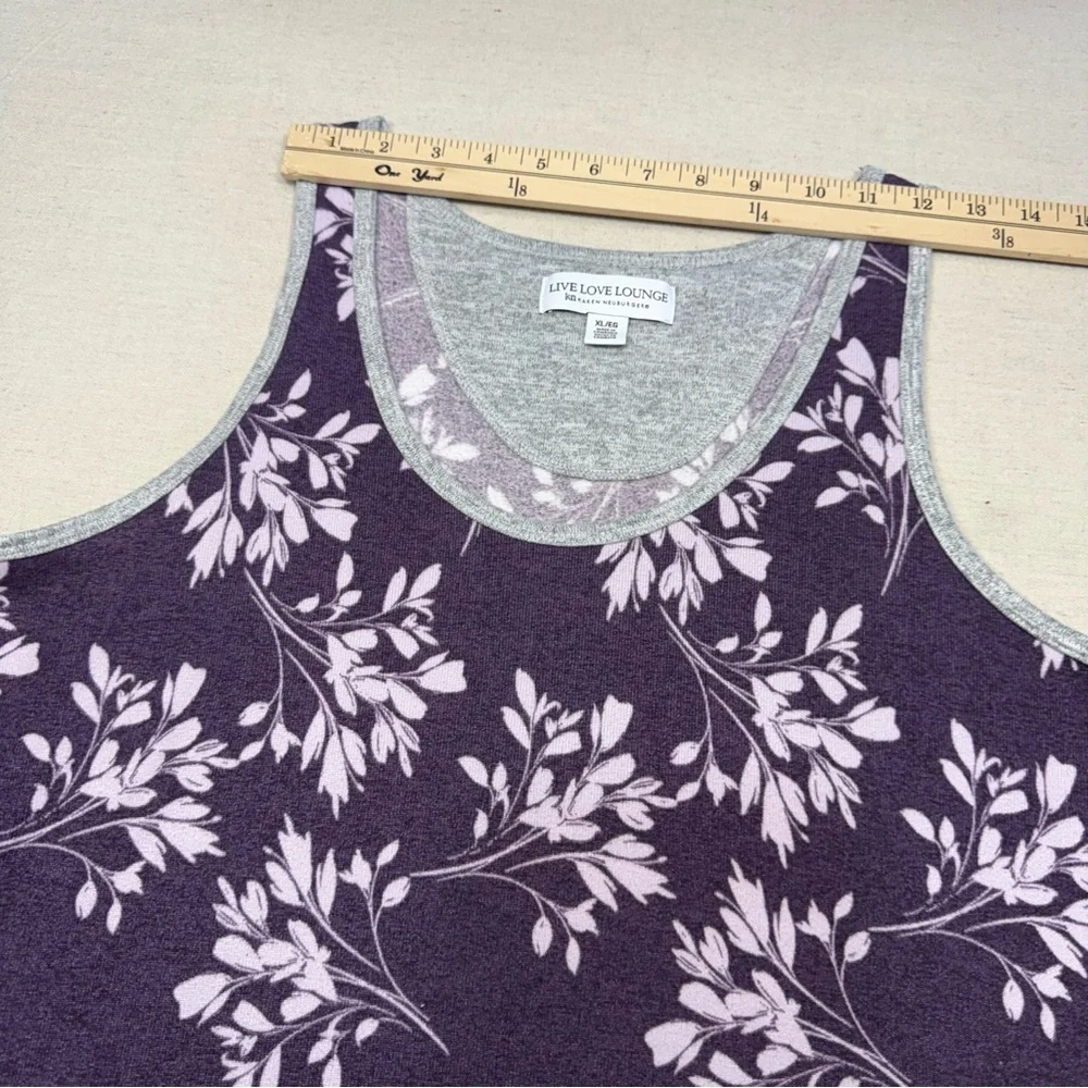 Live Love Lounge Karen Neuburger Top Womens XL Purple Tank Scoop Neck Sleeveless